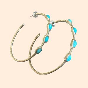 Ippolita Turquoise 925 Silver Hoop Earrings